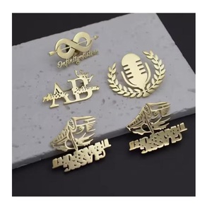 Fashion Design Custom Women Clothes Sew on Branded Name Gold Tags Neck Tag Metal logo Brand - Product Image 3