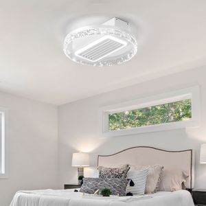 Ventilador de Techo Moderno de 20 Pulgadas con Luz LED sin Aspas, Control Remoto, Circulación de Aire Ajustable, Lámpara de Techo Empotrada B - Product Image 3