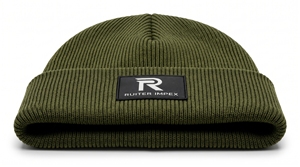 RUITER IMPEX Olive <b>Green</b> <b>Beanie</b> Hat Unisex Adult Casual Winter Cuffed Solid Color Acrylic Knitted 3D Embroidery Street Style - Product Image 5