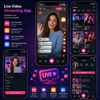 Pengembangan Aplikasi Seluler Streaming Video Langsung Siaran Real-Time Interaksi Penonton Manajemen Konten-Stock MAC Internet