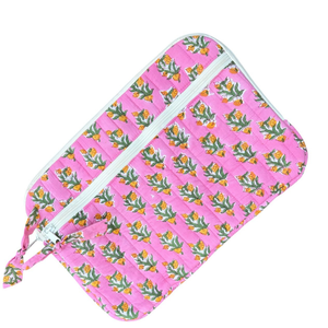 Housse pour ordinateur portable en coton matelassé et rembourré, avec fermeture éclair, plusieurs poches, écologique, imprimé à la main, douce pour la peau, portable - Product Image 1