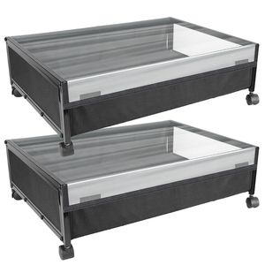 2 Contenitori Rotanti a 360 Gradi per Stoccaggio Sotto il Letto con Coperchio Antipolvere e Design Visibile - Product Image 2