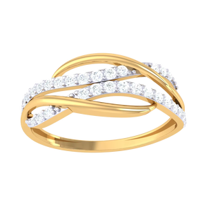 แหวนลายคลื่นอินฟินิตี้เกลียวเก๋ไก๋ สองสีทอง ดีไซน์ทันสมัย เหมาะสำหรับงานแต่งงานและวันครบรอบ - Product Image 2