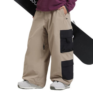 Pantalones de nieve de alta calidad para hombre, talla grande, con cierre de cremallera, transpirables, para esquí al aire libre, con bolsillos, pantalones holgados para esquí. - Product Image 2