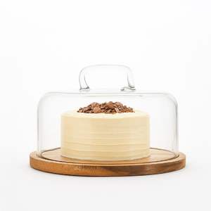 Présentoir à gâteaux de boulangerie avec couvercle en verre - Product Image 1