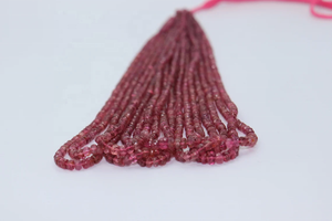 16 Inches Pink <b>Tourmaline</b> Faceted Rondelle Beads 3-4mm Natural Rubellite Loose Gemstones for Jewelry Making - Product Image 4