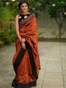 Sari en coton et lin imprimé numérique Bollywood KV - Product Image 6