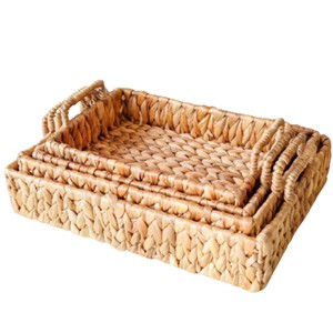 Bandeja Rectangular Hecha a Mano de Yute y Ratán, Cesta de Almacenamiento de Mimbre Tejida, Bandejas Decorativas para Mesa de Centro, Decoración Boho para el Hogar - Product Image 2