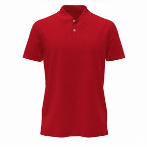 Polo de Manga Corta Rojo para Hombre, Estilo Casual, Color Sólido, Tejido de Punto, Corte Regular - Product Image 1