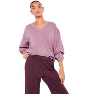 Sweat-shirt à capuche col en V pour femme, grande taille, personnalisé avec logo, en molleton épais et ample, qualité supérieure, par fabricant OEM - Product Image 1