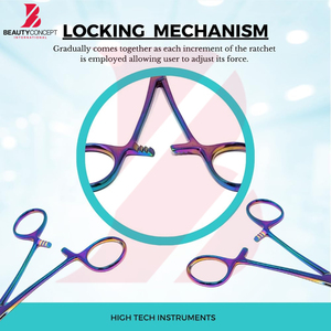 Instrumento Quirúrgico Reutilizable y Duradero, Pinzas Kelly Multicolores con Mordazas Semiserradas de Acero Inoxidable para Uso Multipropósito - Product Image 4