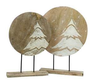 Ornement de table de Noël décoratif fait main, confectionné en métal et en bois pour les décorations de fêtes - Product Image 1