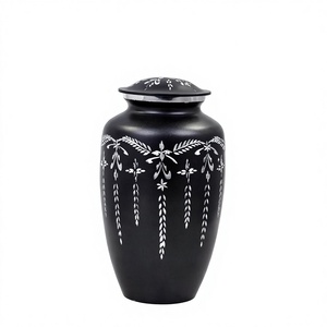Urnas de Cremación Ovaladas de Aluminio Hechas a Mano, Estilo Art Deco, Portátiles, Capacidad de 1-2L, Acabado Mate Pigmentado - Product Image 3