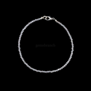 Natural Crystal Quartz Round Beaded Bracelet Healing Crystal Quartz Micro Faceted Gemstone Bracelet Jewelry For Women Gift Bulk - Product Image 1