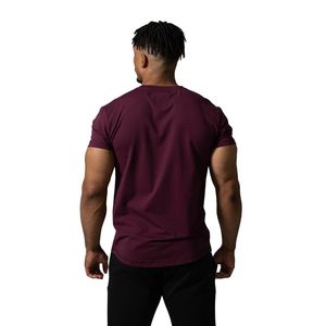 T-shirt de performance bordeaux pour homme, en coton léger, coupe athlétique, pour la gym, l'entraînement, le sport et le quotidien - Product Image 6