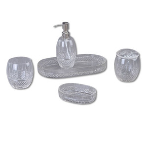Premium Gradient Glass Bath Set with Soap Dispenser, <b>Toothbrush</b> <b>Holder</b>, Soap Tray & Tumbler Cup - Product Image 3