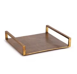 Metal <b>Serving</b> <b>Tray</b> Custom <b>Gold</b> Metal Hotel Table Decorative Rectangular Premium <b>Serving</b> <b>Trays</b> for Table Settings - Product Image 4