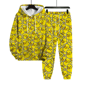 Ensemble deux pièces : pantalon décontracté léger imprimé à jambes larges pour l'automne et l'hiver et veste sweat-shirt à demi-zip à manches longues - Product Image 3