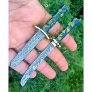 Ensemble de couteaux personnalisés faits à la main Jexmoo avec des couteaux de cuisine miniatures en acier Damas, manche élégant, cadeau pour chef - Product Image 3