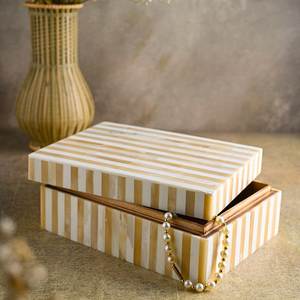 Elegant Bone Inlay Accessory <b>Box</b> Handmade Organizer for Jewelry Collection Display and Personal <b>Storage</b> - Product Image 2