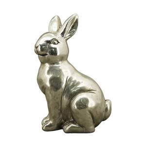 Estatua decorativa de conejo de aluminio fundido, figura metálica de fauna silvestre diseñada para espacios de exhibición interiores modernos - Product Image 6