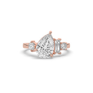 Anillo de Lujo para Mujer con Diamante Cultivado en Laboratorio de Corte Brillante en Forma de Pera de 2.60 Quilates, Oro Sólido de 14K, Certificado IGI - Product Image 1