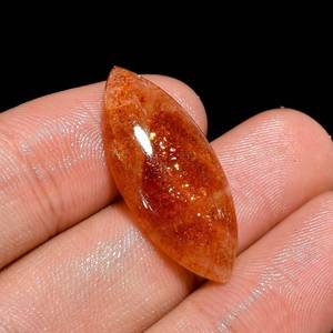 Cabochon de pierre précieuse naturelle de haute qualité en pierre de soleil rouge, taille marquise, poli lisse, avec jeu de couleurs rouge éclatant, certifié, en vrac - Product Image 3