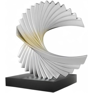Sculpture abstraite en métal contemporaine, forme irrégulière, décoration artistique pour table, salon, design géométrique fait main - Product Image 3