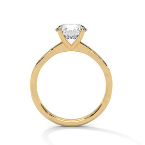 Anillo de compromiso de oro con diamante redondo cultivado en laboratorio y banda retorcida – Anillo de diamante nupcial minimalista con vástago cruzado solitario para mujer - Product Image 2