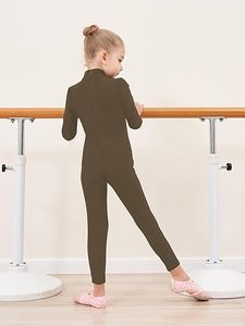 <b>Girls</b> Long Sleeve Turtleneck <b>Unitard</b> Spandex Dance Bodysuit Full Body Leotard for Children Stage Wear Training - Product Image 2