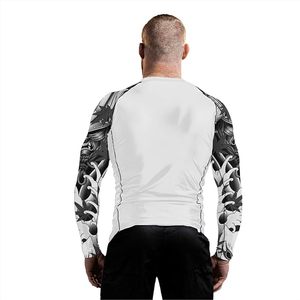 เสื้อรัดกล้ามเนื้อแขนยาวสำหรับผู้ชายแบบสั่งทำพิเศษสำหรับกีฬาบราซิลเลียนยิวยิตสู ผลิตจากโพลีเอสเตอร์ 100% คุณภาพพรีเมียม บริการ OEM พิมพ์ลายด้วยความร้อน - Product Image 4