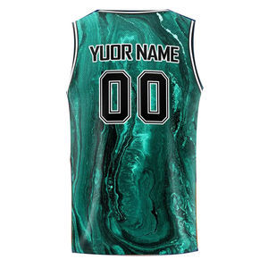 Maillot de basket personnalisable pour garçons avec nom et numéro, 100 % polyester, débardeur en maille sport légèrement extensible, service OEM - Product Image 6