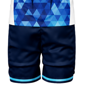 Uniforme de volley-ball sublimé bleu royal et noir pour hommes, maillot à manches longues et short, vêtements de sport respirants pour l'entraînement et la performance - Product Image 6