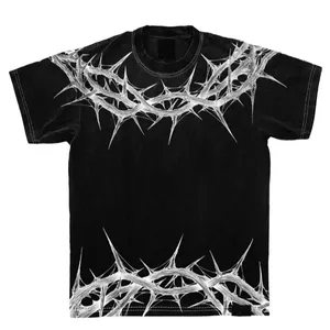 เสื้อยืดสตรีทแวร์ลายฟอกสีสำหรับผู้ชาย - สีเทาเข้มแบบมินเนอรัลวอช - ทรงหลวม - ทนทาน - เหมาะสำหรับใส่เป็นเลเยอร์ - Product Image 5