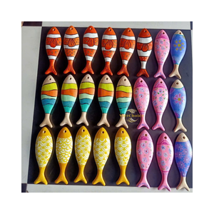 Décoration murale artisanale en bois VietChoice, poissons multicolores, magnifiques créatures marines bohèmes, décoration pour la maison - Product Image 3
