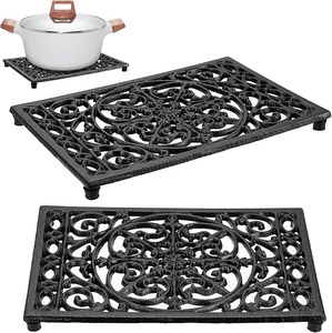 Socle en fonte avec motif de coq coloré, dessous de plat décoratif pour comptoir de cuisine et casseroles, dessous de plat ronds décoratifs en métal - Product Image 4