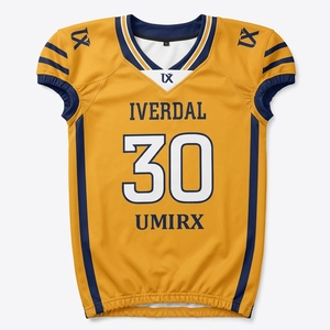 Camiseta Deportiva Personalizada de Fútbol Americano, Cuello en V, Manga Corta, Unisex, Poliéster, Uniforme de Equipo, Secado Rápido - Product Image 1