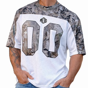 Maillot de football américain personnalisé en mesh streetwear pour hommes, respirant, en polyester, avec empiècements camouflage, uniforme d'équipe, fabricant OEM sous marque privée - Product Image 4