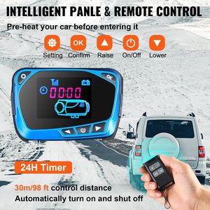 8KW 12V telecomando Diesel riscaldatore aria con interruttore LCD blu All-In-One silenziatore riscaldatore di parcheggio per RV camion e rimorchi Bus - Product Image 5