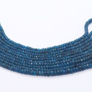 Cuentas facetadas de apatita neón natural, cuentas de piedra preciosa de apatita azul oscuro de 3-4.5 mm, hilo de 16 pulgadas, cuentas sueltas para joyería. - Product Image 6