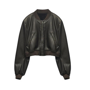 Veste en cuir véritable pour femme, personnalisée, hiver, écologique, respirante, séchage rapide, manches longues, poche plaquée, doublure en fausse fourrure - Product Image 1