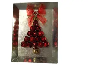 Rode Bel Kerstboom Muur Kunst Gegalvaniseerd Handgemaakte Muur Kunst Vakantie Decor Kerst Decor Decoratief Accent