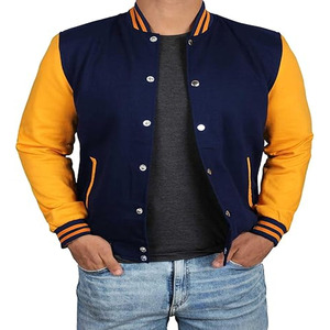 Wholesale Manufacturer Custom Eagle Printed Oversized <b>Sheepskin</b> Leather Varsity <b>Jacket</b> Boxy Button up Letterman <b>Jacket</b> - Product Image 2