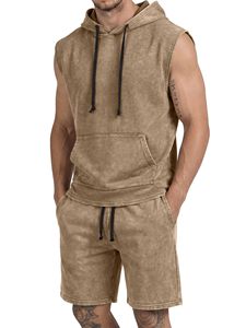Conjunto de Camiseta sin Mangas y Pantalones Cortos para Hombre, Estilo Acid Wash, Traje Deportivo de 2 Piezas, Informal, Verano, Personalizado, Sudadera sin Mangas, Productos de Moda - Product Image 2