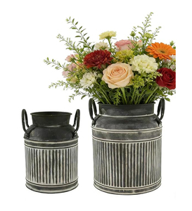 Small and <b>large</b> vintage milk jars, galvanized milk jars, metal flower pots, suitable for home decoration, farmhouse <b>Planters</b> - Product Image 1