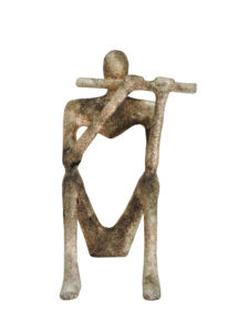 Statue Moderne Abstraite de Musicien Flûteur en Aluminium - Sculpture Minimaliste de Musicien - Figurine Décorative pour la Maison avec Finition Rouille Antique 10 Pouces - Product Image 3