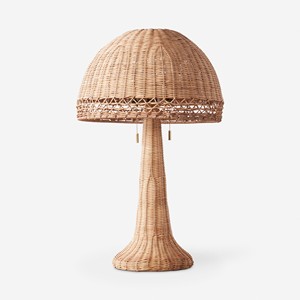 Lampe de table en rotin style rétro, accessoire décoratif pour chambre et salon, lampe de bureau artisanale. - Product Image 4