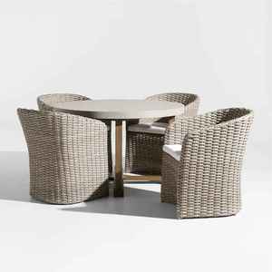 Fauteuil en rotin moderne pour l'extérieur, chaise de salle à manger avec coussin en polyester, mobilier contemporain pour patio, jardin, restaurant, hôtel - Product Image 4