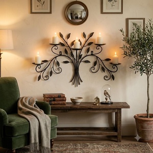 Candelabro de Hierro Forjado Hecho a Mano, Antiguo, Resistente a la Intemperie, Centro de Mesa de Lujo, Decoración para el Hogar y Eventos - Product Image 3