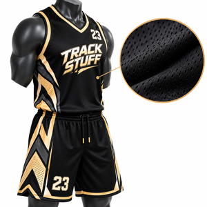 custom <b>basketball</b> uniform set men sleeveless jersey & shorts team sportswear - Product Image 4